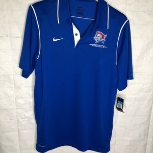 NIKE GOLF DRI FIT POLO GOLF Short Sleeve  SHIRT Blue Knights Logo Medium NEW